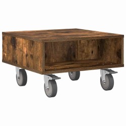 Table d'appoint avec roues Chêne fumé 50,5 x 50 x 30 cm 581855581855