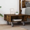 Table d'appoint avec roues Chêne fumé 50,5 x 50 x 30 cm 581855581855