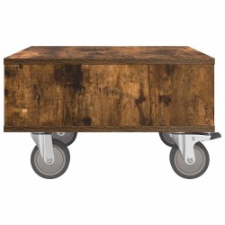 Table d'appoint avec roues Chêne fumé 50,5 x 50 x 30 cm 581855581855