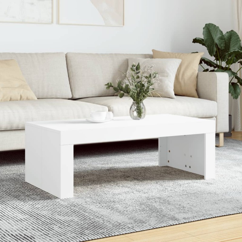 Table basse blanc 102x50x36 cm bois d'ingénierie 581856581856