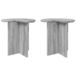 Table d'appoint avec stockage 2 pcs Sonoma gris Ø 39 x 38 cm 581858581858