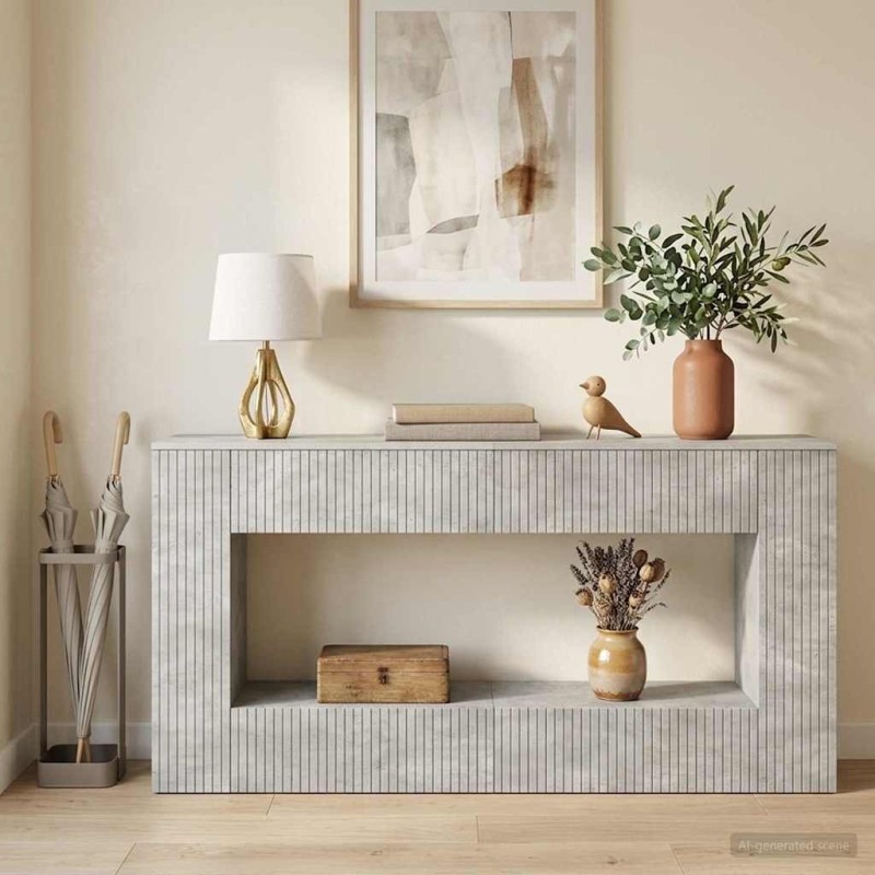 Table console Gris Béton 155 x 29 x 74 cm Bois d’ingénierie 581863581863