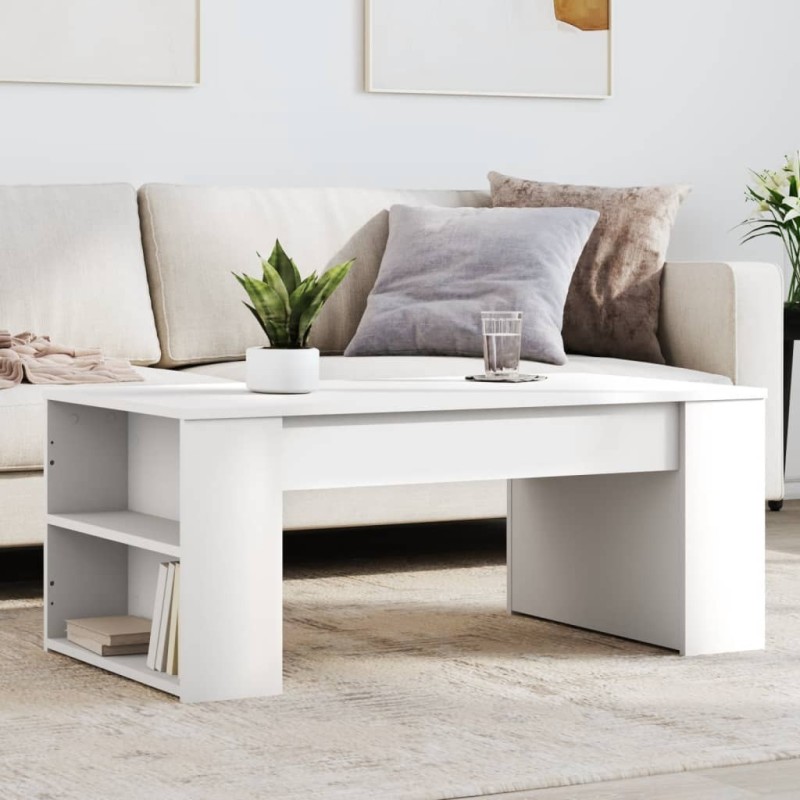 Table basse blanc 102x55x42 cm bois d'ingénierie 581864581864