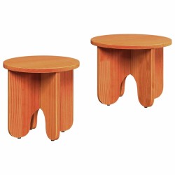 Table basse 2 pcs Brun cire Bois de pin massif 581867581867