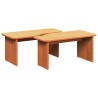 Table basse 2 pcs Brun cire Bois massif en pin 581868581868