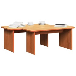 Table basse 2 pcs Brun cire Bois massif en pin 581868581868