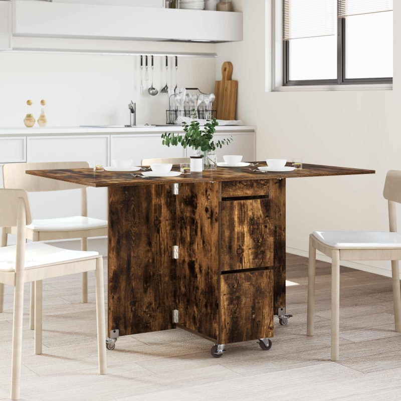 Table à dîner 140 x 80 x 77 cm Bois d'ingénierie Chêne fumé 581871581871