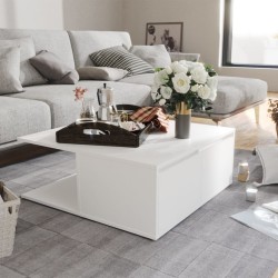 Table basse blanc 80x80x31 cm bois d'ingénierie 581872581872