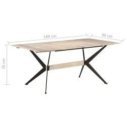 Table à manger 180x90x76 cm Bois de manguier massif 581873581873