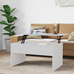 Table basse Blanc 80x50,5x41,5 cm Bois d'ingénierie 581877581877