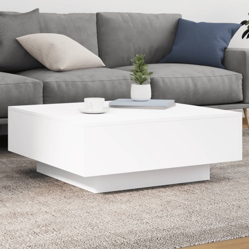 Table basse blanc 80x80x31 cm bois d'ingénierie 581879581879