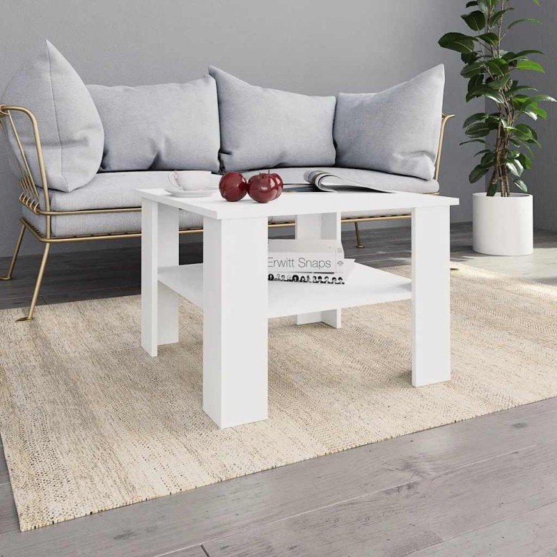 Table basse Blanc 60x60x42 cm Bois d’ingénierie 581881581881