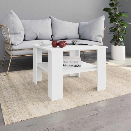 Table basse Blanc 60x60x42 cm Bois d’ingénierie 581881581881
