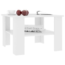 Table basse Blanc 60x60x42 cm Bois d’ingénierie 581881581881