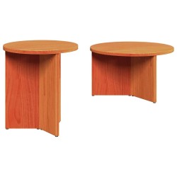 Table basse 2 pcs Brun cire Bois de pin massif 581896581896