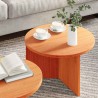 Table basse 2 pcs Brun cire Bois de pin massif 581896581896