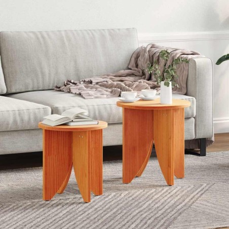 Table basse 2 pcs Brun cire 581897581897