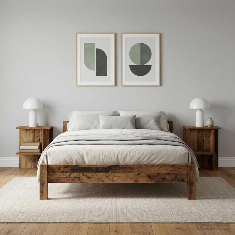 Table basse 2 pcs Bois ancien 40 x 30 x 49 cm Bois d'ingénierie 581898581898