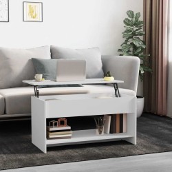 Table basse blanc 102x50x52,5 cm bois d'ingénierie 581900581900