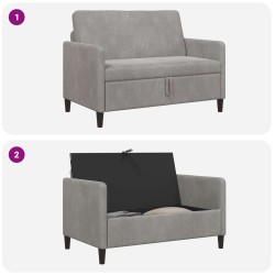 Sofa avec rangement Gris clair 122 x 78 x 87 cm Polyester 581904581904