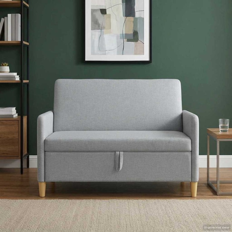 Sofa avec rangement Gris clair 122 x 78 x 87 cm Polyester 581905581905