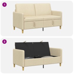 Sofa avec rangement Crème 152 x 78 x 87 cm Polyester 581906581906
