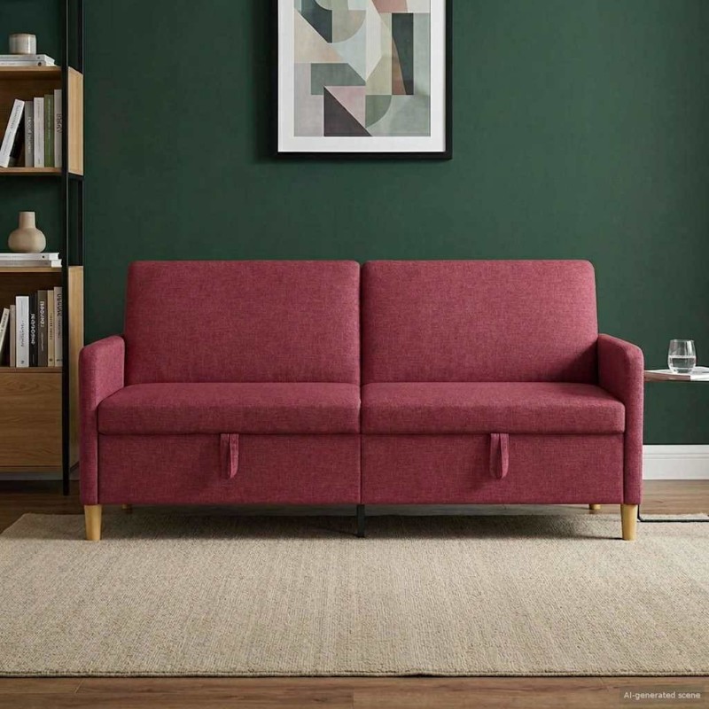 Sofa avec rangement Bordeaux 192 x 78 x 87 cm Polyester 581907581907