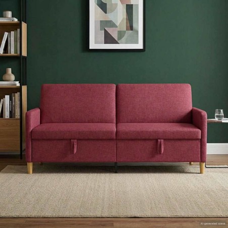 Sofa avec rangement Bordeaux 192 x 78 x 87 cm Polyester 581907581907
