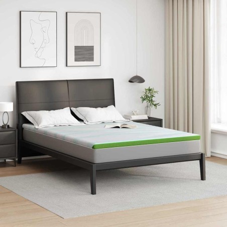 Surmatelas Blanc et vert 160 x 200 cm Tissu Jacquard 581910581910