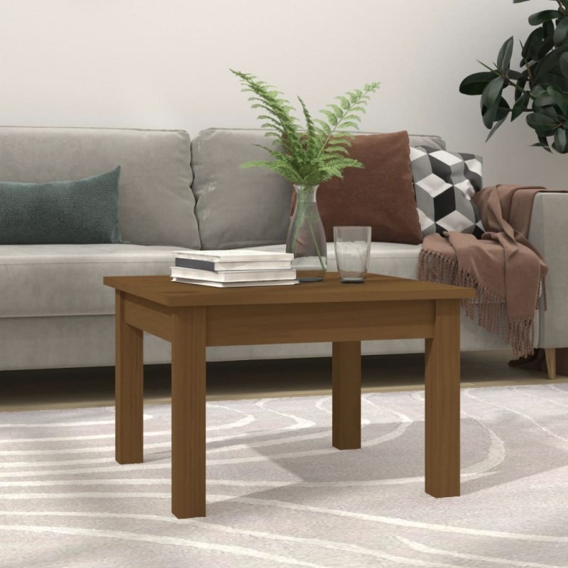 Table basse Marron miel 45x45x30 cm Bois massif de pin 581912581912