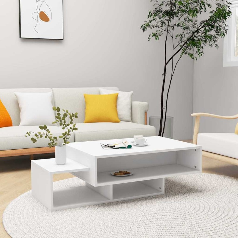 Table basse Blanc 105x55x32 cm Bois d’ingénierie 581913581913