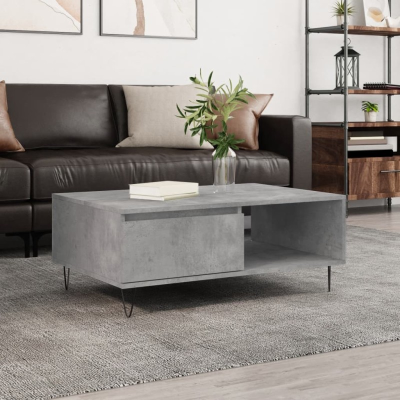 Table basse gris béton 90x60x35 cm bois d'ingénierie 581939581939