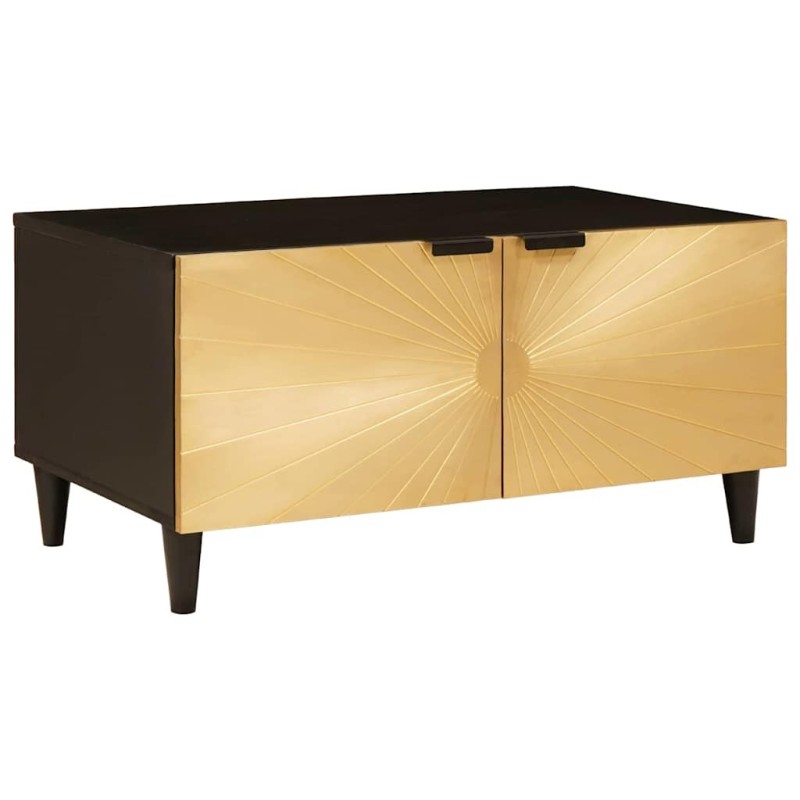 Table basse Noir et or 80 x 50 x 40 cm Bois d'ingénierie 581940581940