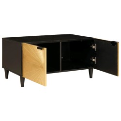 Table basse Noir et or 80 x 50 x 40 cm Bois d'ingénierie 581940581940