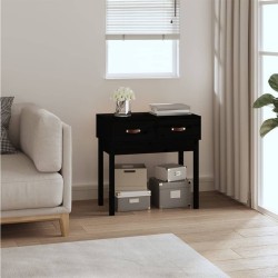 Table console Noir 76,5x40x75 cm Bois massif de pin 581947581947