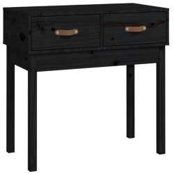 Table console Noir 76,5x40x75 cm Bois massif de pin 581947581947