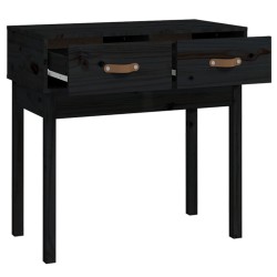 Table console Noir 76,5x40x75 cm Bois massif de pin 581947581947