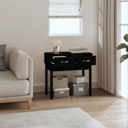Table console Noir 76,5x40x75 cm Bois massif de pin 581947581947