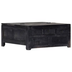 Table basse Noir 65x65x30 cm Bois de manguier massif 581953581953