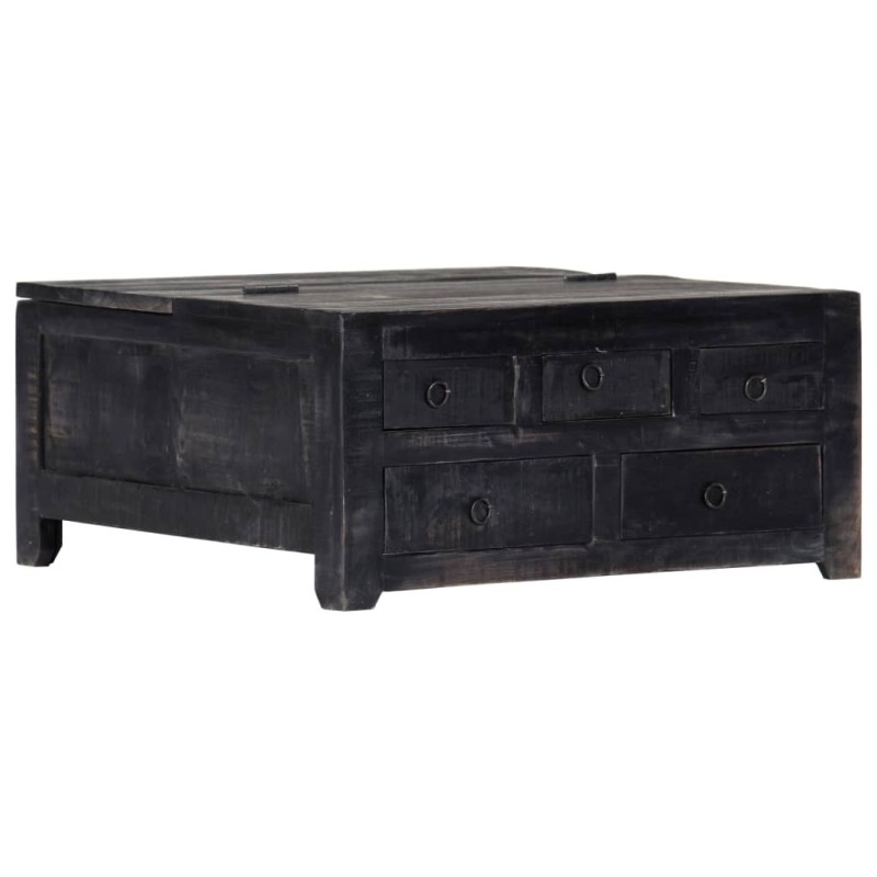 Table basse Noir 65x65x30 cm Bois de manguier massif 581953581953