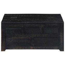 Table basse Noir 65x65x30 cm Bois de manguier massif 581953581953