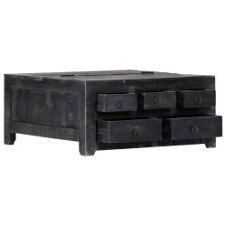 Table basse Noir 65x65x30 cm Bois de manguier massif 581953581953