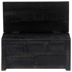 Table basse Noir 65x65x30 cm Bois de manguier massif 581953581953