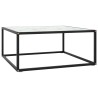 Table basse Noir avec verre marbre blanc 80x80x35 cm 581955581955