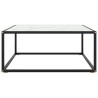 Table basse Noir avec verre marbre blanc 80x80x35 cm 581955581955