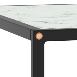 Table basse Noir avec verre marbre blanc 80x80x35 cm 581955581955