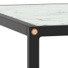 Table basse Noir avec verre marbre blanc 80x80x35 cm 581955581955