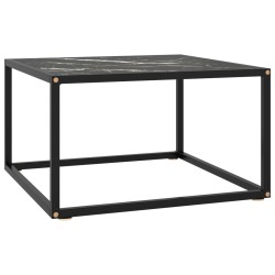 Table basse Noir avec verre marbre noir 60x60x35 cm 581956581956