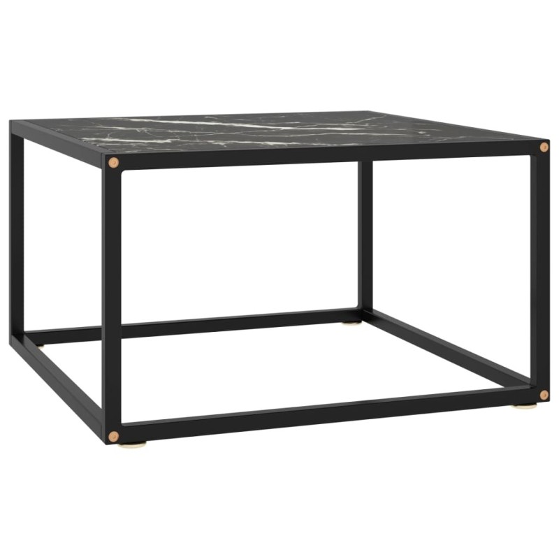 Table basse Noir avec verre marbre noir 60x60x35 cm 581956581956