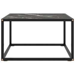 Table basse Noir avec verre marbre noir 60x60x35 cm 581956581956